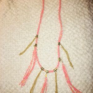 Matching Earrings & Long Beaded Necklace